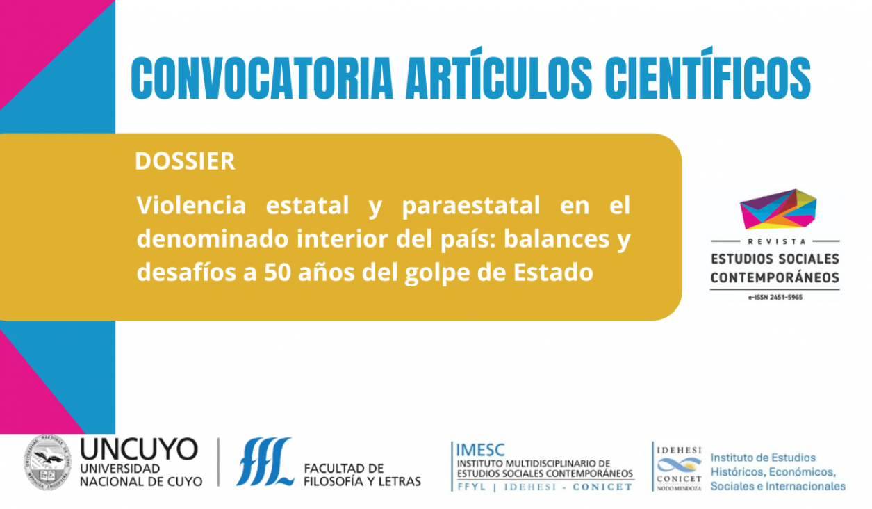 imagen Convocatoria al dossier "Violencia estatal y paraestatal en el denominado interior del país: balances y desafíos a 50 años del golpe de Estado"
