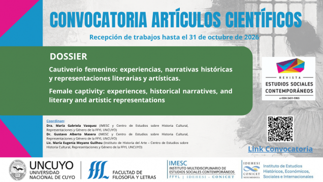 imagen Convocatoria Dossier "Cautiverio femenino: experiencias, narrativas históricas y representaciones literarias y artísticas"