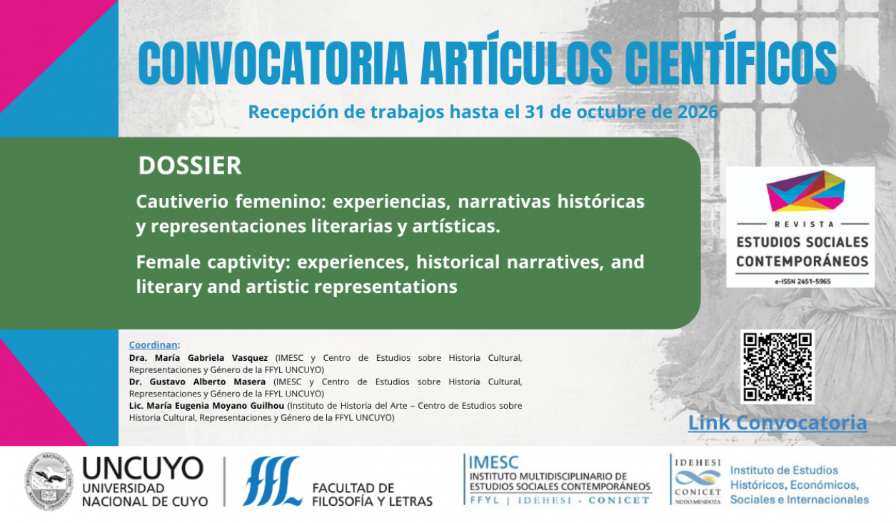 imagen Convocatoria Dossier "Cautiverio femenino: experiencias, narrativas históricas y representaciones literarias y artísticas"