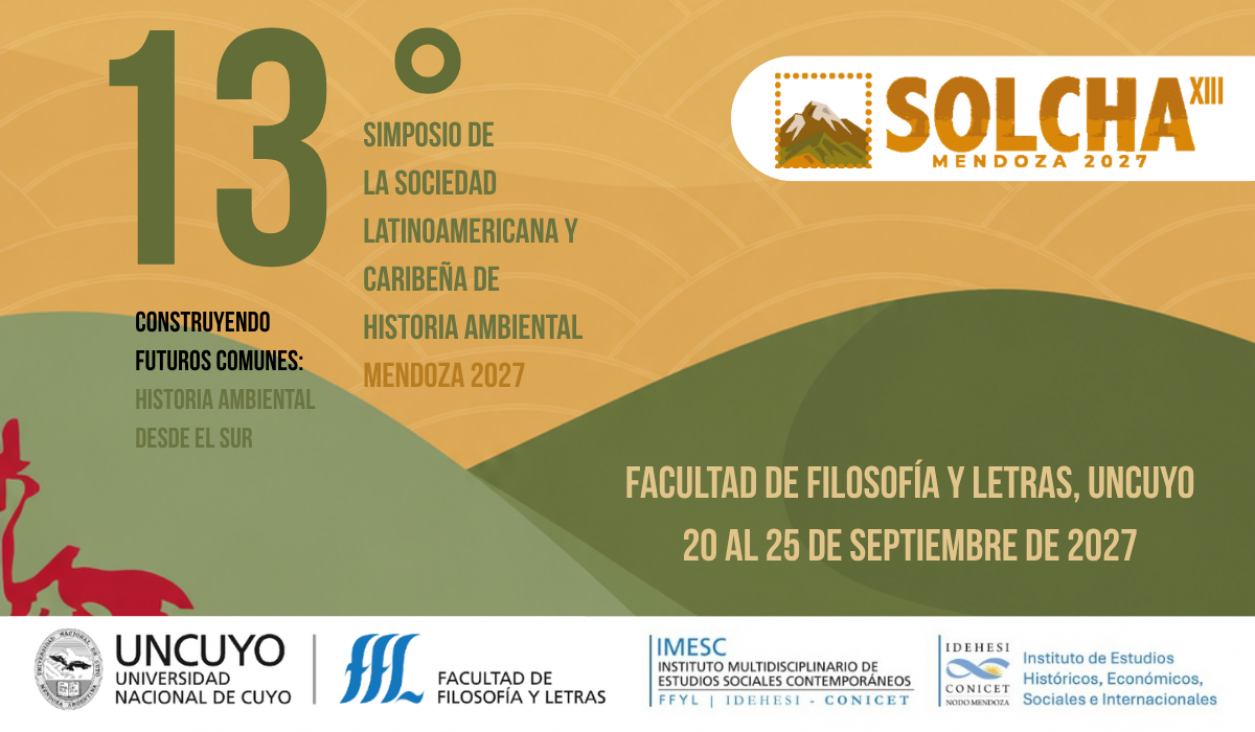 imagen XIII Simposio SOLCHA 2027 - Construyendo futuros comunes: Historia ambiental desde el Sur