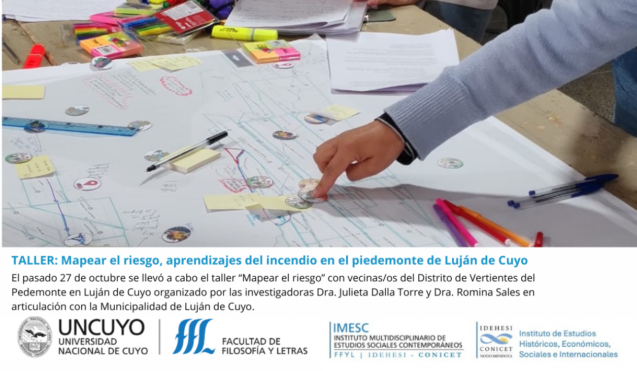 imagen TALLER: Mapear el riesgo, aprendizajes del incendio en el piedemonte de Luján de Cuyo