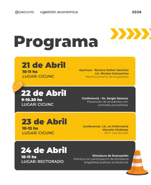 imagen UNCUYO Previene 2026: la Universidad impulsa una semana dedicada a la higiene y la seguridad 