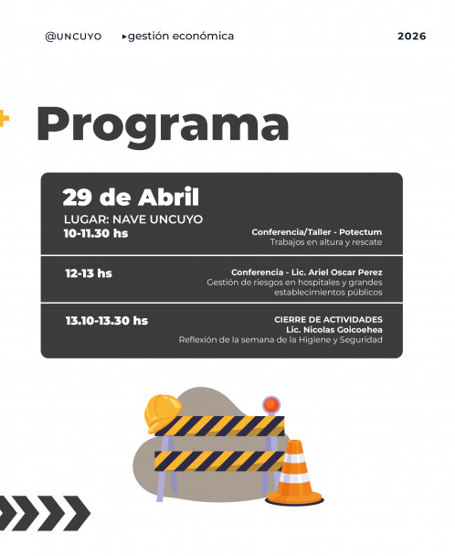 imagen UNCUYO Previene 2026: la Universidad impulsa una semana dedicada a la higiene y la seguridad 