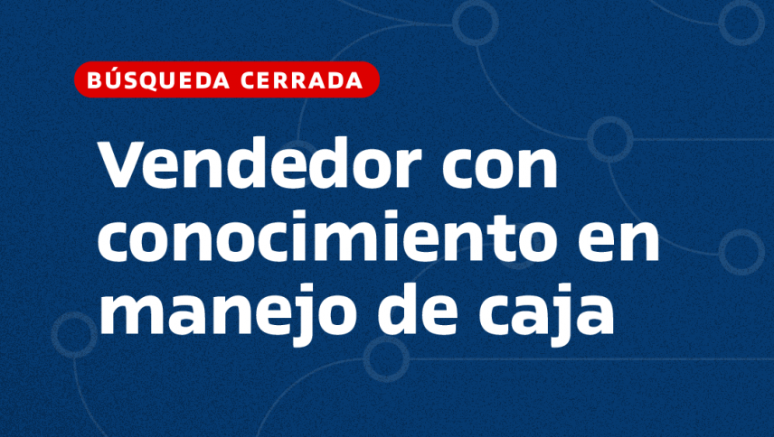 imagen Vendedor con conocimiento en manejo de caja