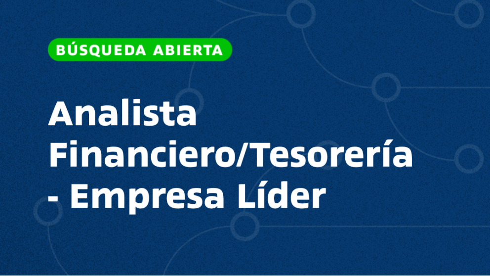 imagen Analista Financiero/Tesorería - Empresa Líder (Mendoza)