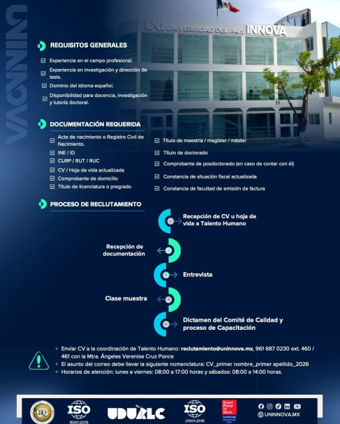 imagen Sumate como Docente Investigador de Posgrado en UNINNOVA