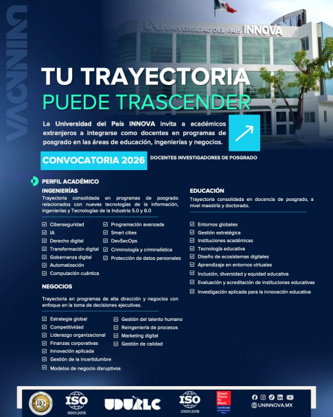 imagen Sumate como Docente Investigador de Posgrado en UNINNOVA