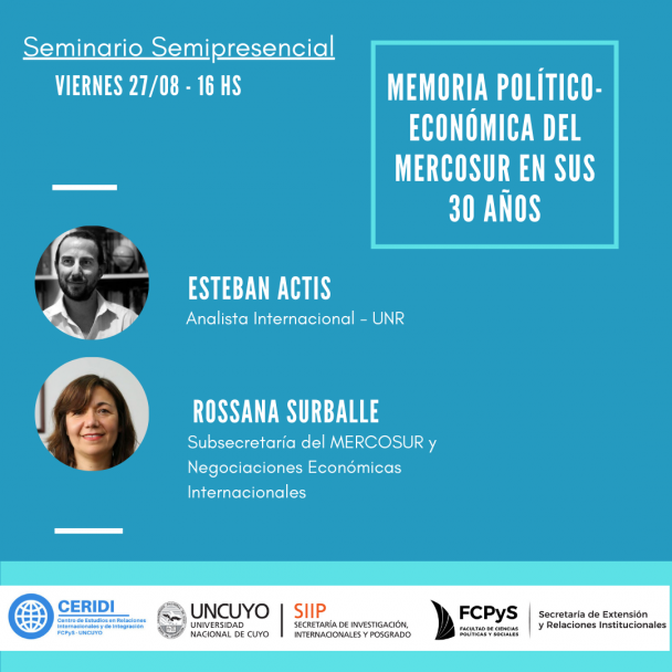 imagen Mercosur: Reflexionarán sobre el desarrollo político y económico de los últimos 30 años