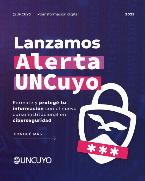 imagen ALERTA, el curso de la UNCUYO para dar mayor seguridad digital a su comunidad