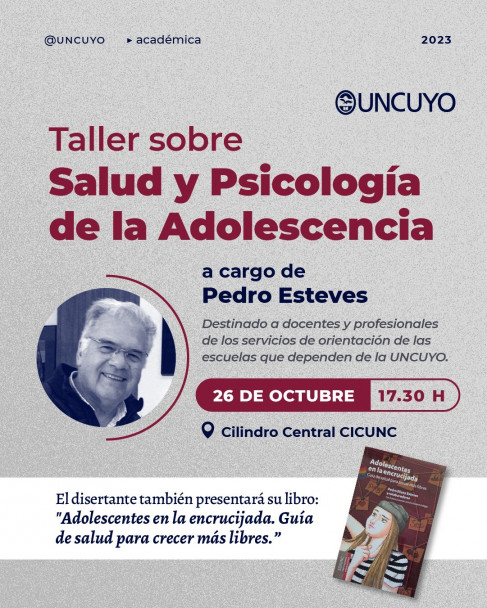 imagen "Adolescentes en la encrucijada", el libro de Pedro Esteves que se presentará en el CICUNC