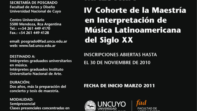 imagen Inscriben para posgrado en interpretación de música latinoamericana 