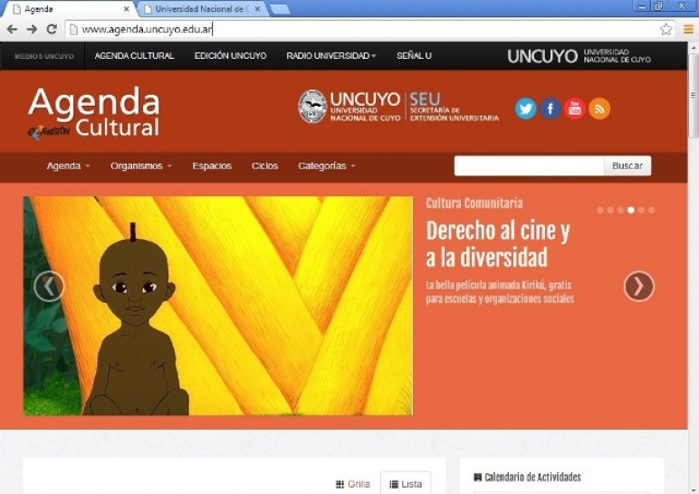 imagen Nueva agenda cultural de la UNCuyo para consultar