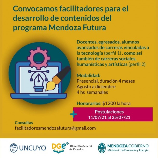 imagen "Mendoza Futura": convocan a facilitadores para el desarrollo de contenidos