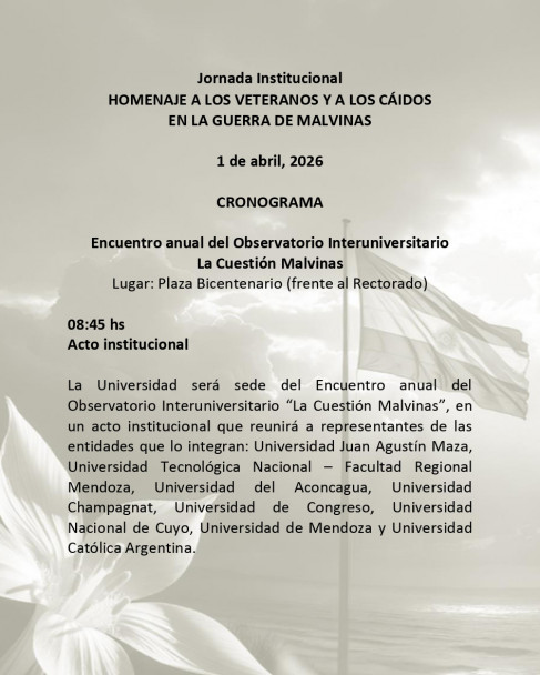 imagen "Cuestión Malvinas": la UNCUYO será sede de un nuevo encuentro de debate y memoria