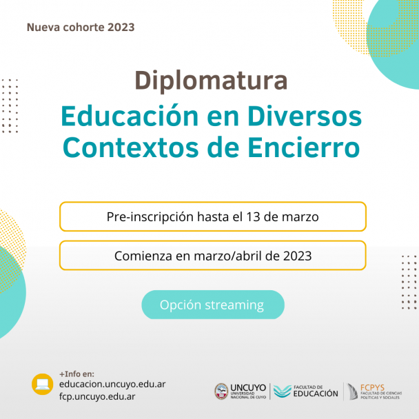 imagen Prorrogan inscripciones a la Diplomatura en Educación en Diversos Contextos de Encierro