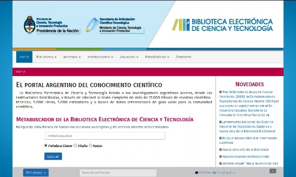 imagen Presentaron el portal de la biblioteca electrónica de Ciencia de la Nación