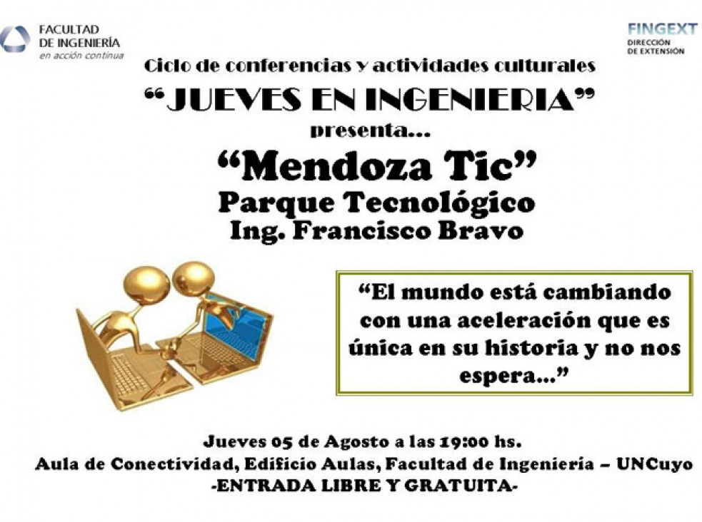 imagen Ingeniería: Presentarán el proyecto "Mendoza Tic-Parque Tecnológico"