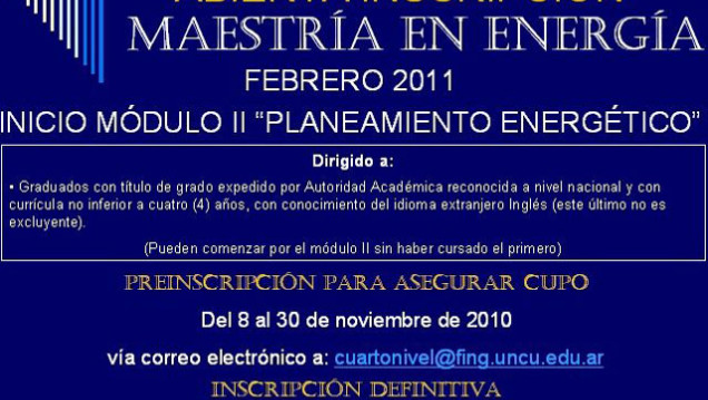 imagen Inscriben para el segundo módulo de la Maestría en Energía