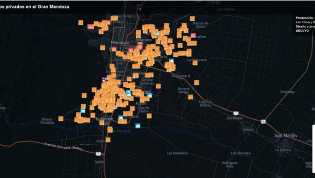 imagen Elaboran un mapa interactivo de los barrios cerrados de Mendoza