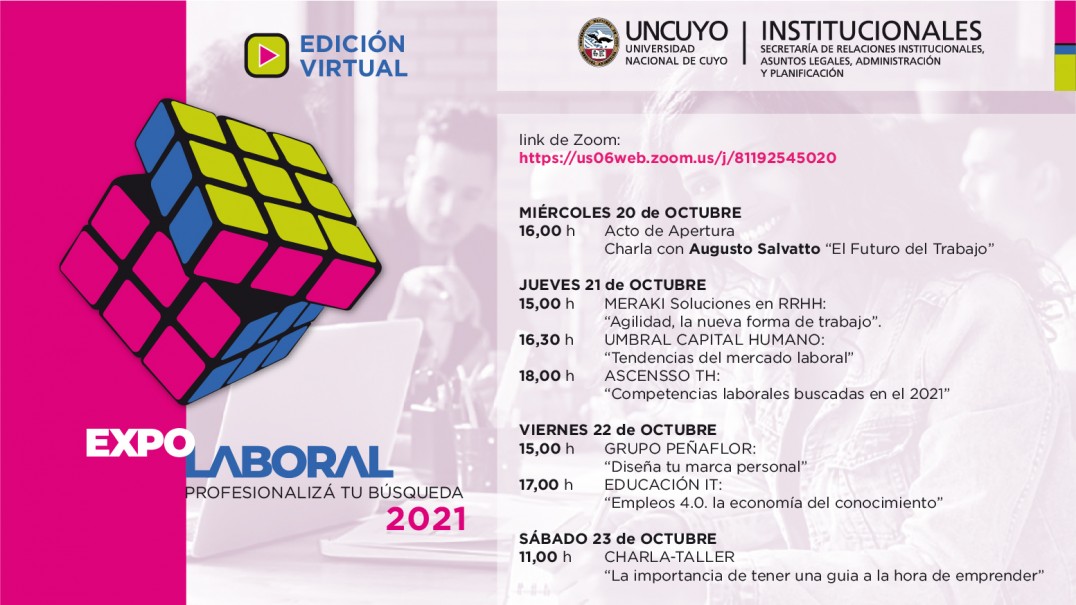 imagen Expo Laboral: comienza este miércoles con charlas y talleres que se extenderán hasta el sábado