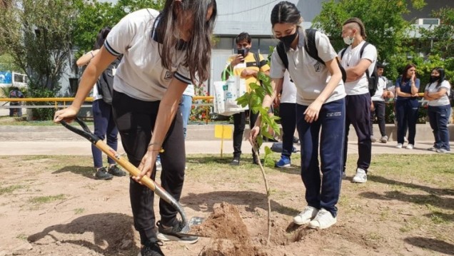 imagen Plantaron 54 nuevos árboles en el Club UNCUYO 