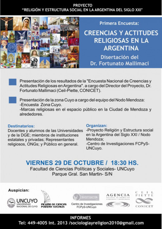 imagen Presentan encuesta sobre creencias religiosas en la Argentina