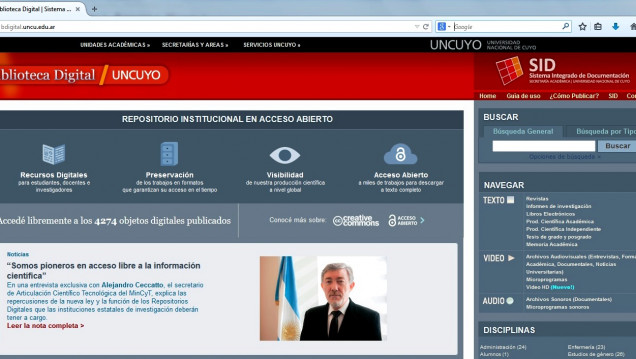 imagen Biblioteca Digital de la UNCuyo mejoró posición en ranking internacional
