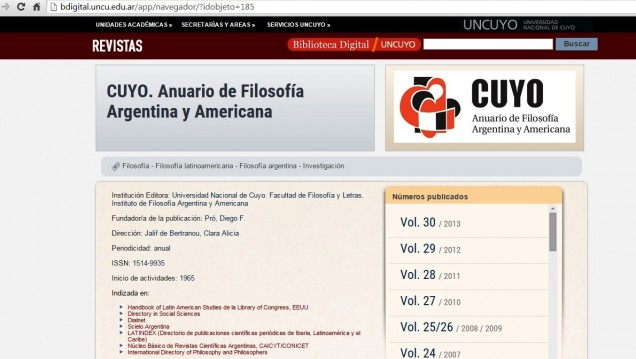 imagen Cincuenta años de la revista universitaria Cuyo