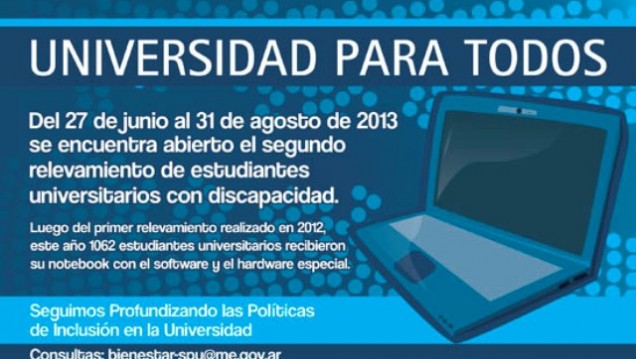 imagen Entregarán notebooks a estudiantes con discapacidad