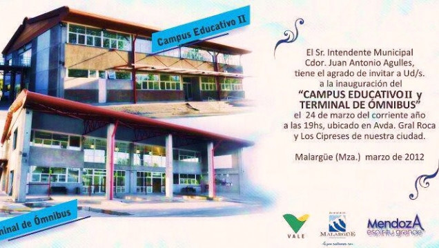 imagen Inauguración de la Terminal de Ómnibus y Ampliación del Campus Educativo Municipal en Malargüe