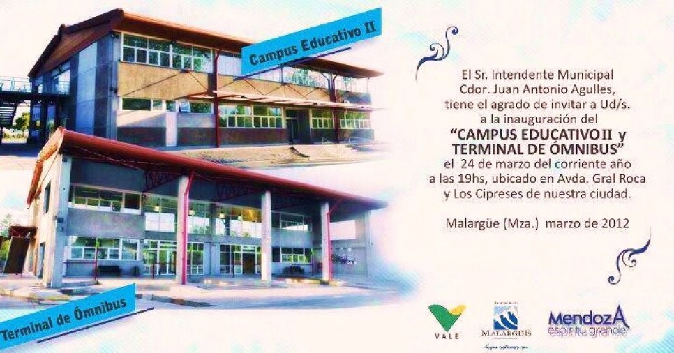 imagen Inauguración de la Terminal de Ómnibus y Ampliación del Campus Educativo Municipal en Malargüe
