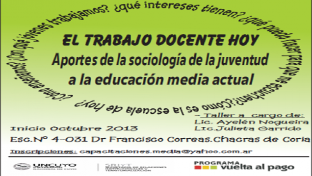 imagen Finalizó la capacitación: "El trabajo docente hoy. Aportes de la Sociología de la juventud a la educación media actual"