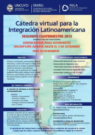 imagen Nueva edición de la Cátedra Virtual Latinoamericana
