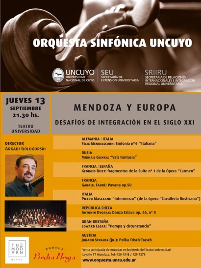 imagen La Orquesta Sinfónica cerrará la Semana de Mendoza y Europa