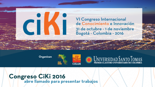 imagen Convocatoria para la presentación de trabajos al 6º Congreso  Internacional de Conocimiento e Innovación 2016 (CIKI)