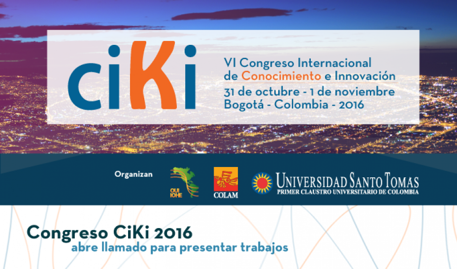 imagen Convocatoria para la presentación de trabajos al 6º Congreso  Internacional de Conocimiento e Innovación 2016 (CIKI)