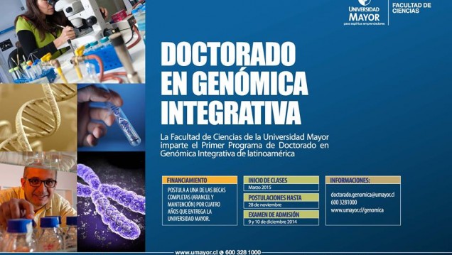 imagen Doctorado en Genómica Integrativa brindado por la Universidad Mayor (Chile)