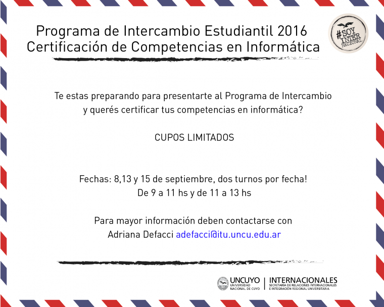 imagen Fechas evaluación de competencias informáticas