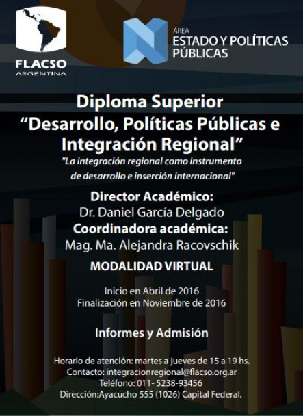 imagen Diploma Superior en Desarrollo, Políticas Públicas e Integración Regional.