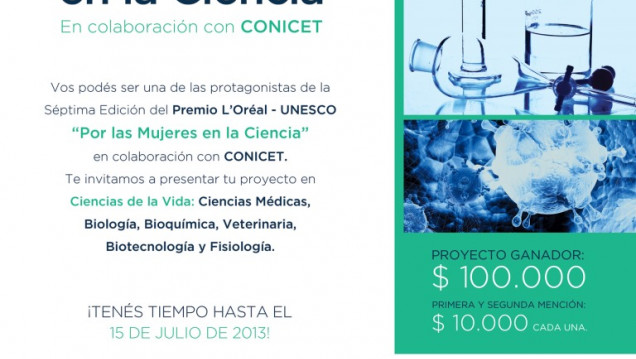 imagen Premio Nacional L’oréal-Unesco - Por Las Mujeres  en la Ciencia, en colaboración con CONICET