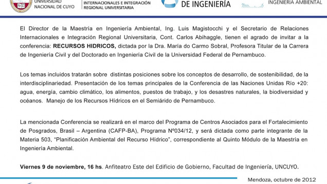 imagen Conferencia SUSTENTABILIDAD DE PERÍMETROS DE IRRIGACIÓN