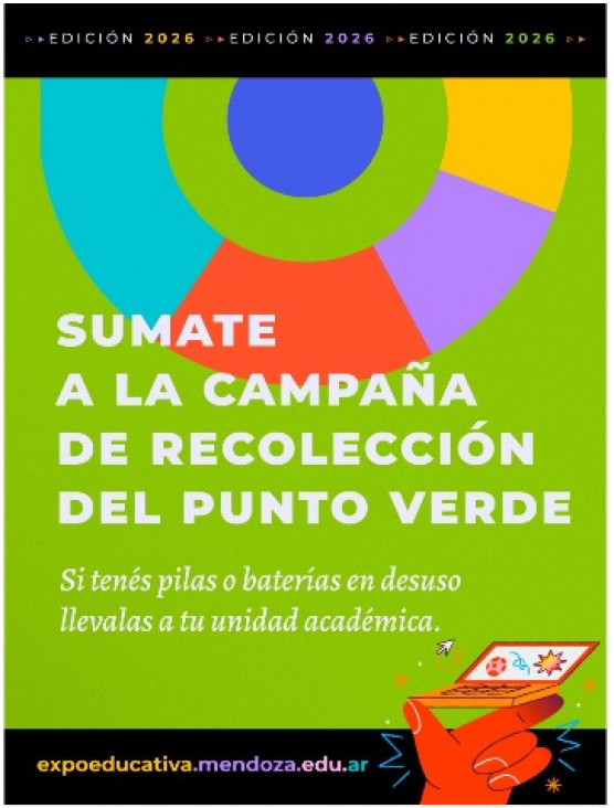imagen La UNCuyo impulsa una campaña de recolección de pilas y baterías en la Expo Educativa 2026.